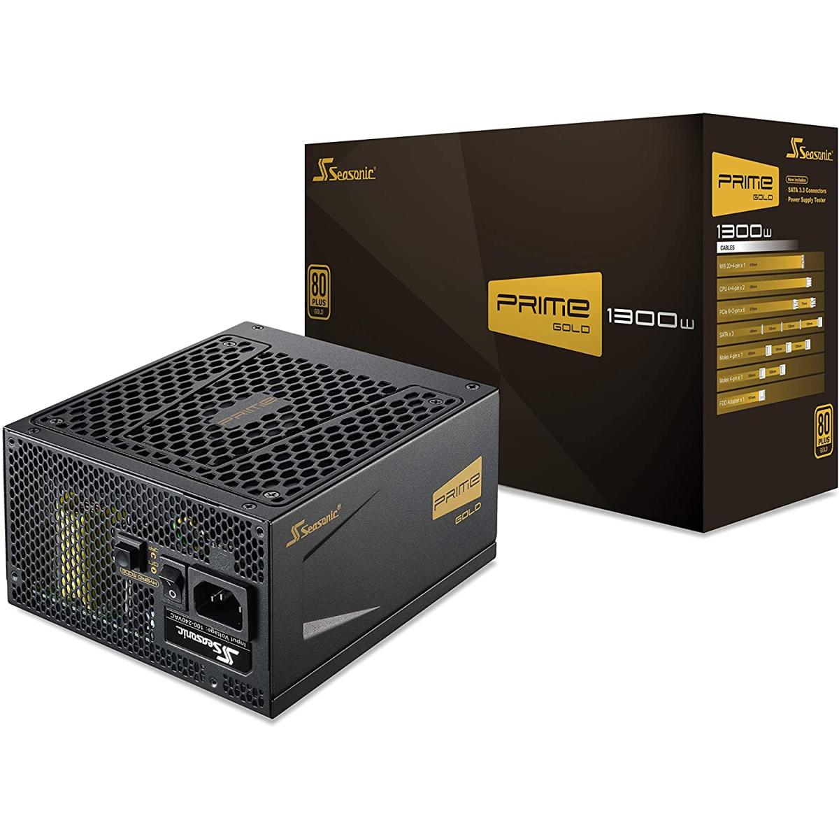 Seasonic PRIME 1300 Gold SSR-1300GD 1300W 80+ Gold ATX12V & EPS12V Full Modular 135mm FDB Fan Power On Self Tester Power Supply