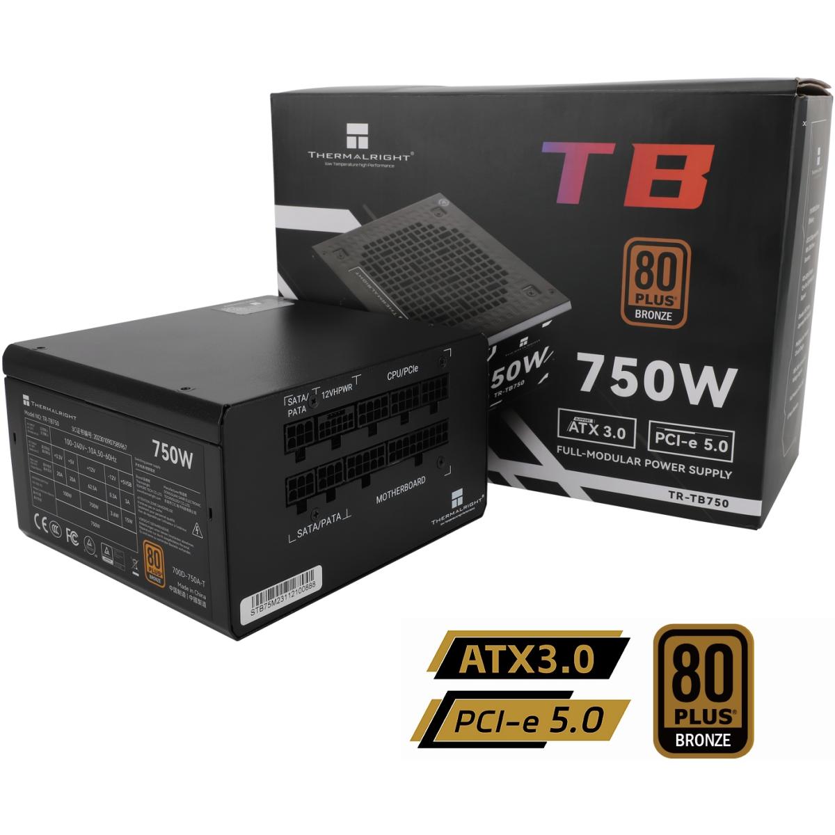 Thermalright (TB-750) Bronze 750W (ATX 3.1) (PCIe 5.1) 80 Plus Bronze Fixed Cable, Smart Fan - Power Supply
