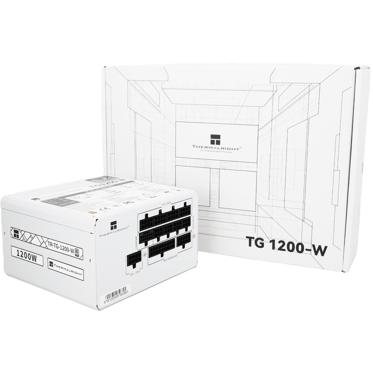 Thermalright (TG-1200-W) Gold 1200W (ATX 3.0) PCIE 5.0 (12VHPWR) 80 Plus Gold Full Modular, Smart Fan - Power Supply (White)