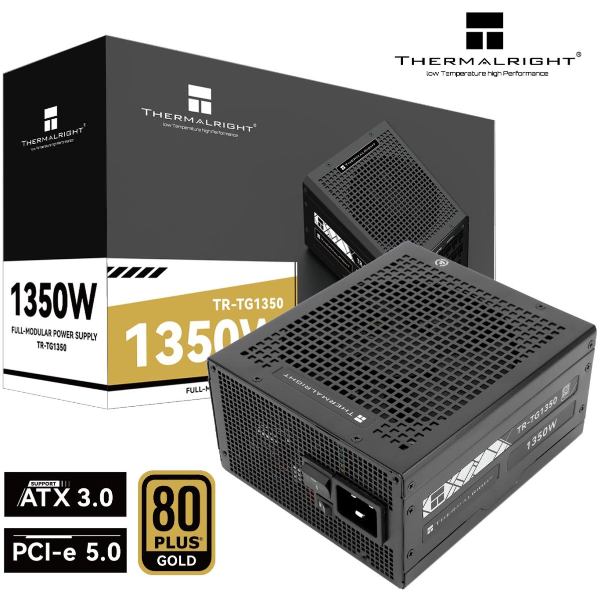 Thermalright (TG-1350) Gold 1350W (ATX 3.0) PCIE 5.0 (12VHPWR) 80 Plus Gold Full Modular, Smart Fan - Power Supply