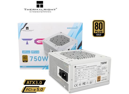 Thermalright (TG-750S-W) Gold 750W (ATX 3.0) PCIE 5.0 (12VHPWR) 80 Plus Gold Non Modular, Smart Fan - Power Supply (White)