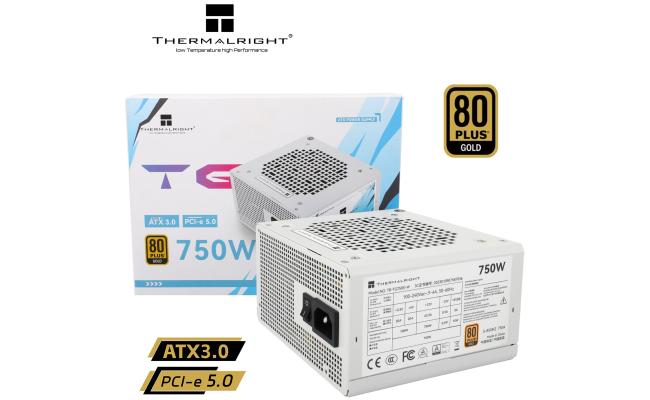 Thermalright (TG-750S-W) Gold 750W (ATX 3.0) PCIE 5.0 (12VHPWR) 80 Plus Gold Non Modular, Smart Fan - Power Supply (White)