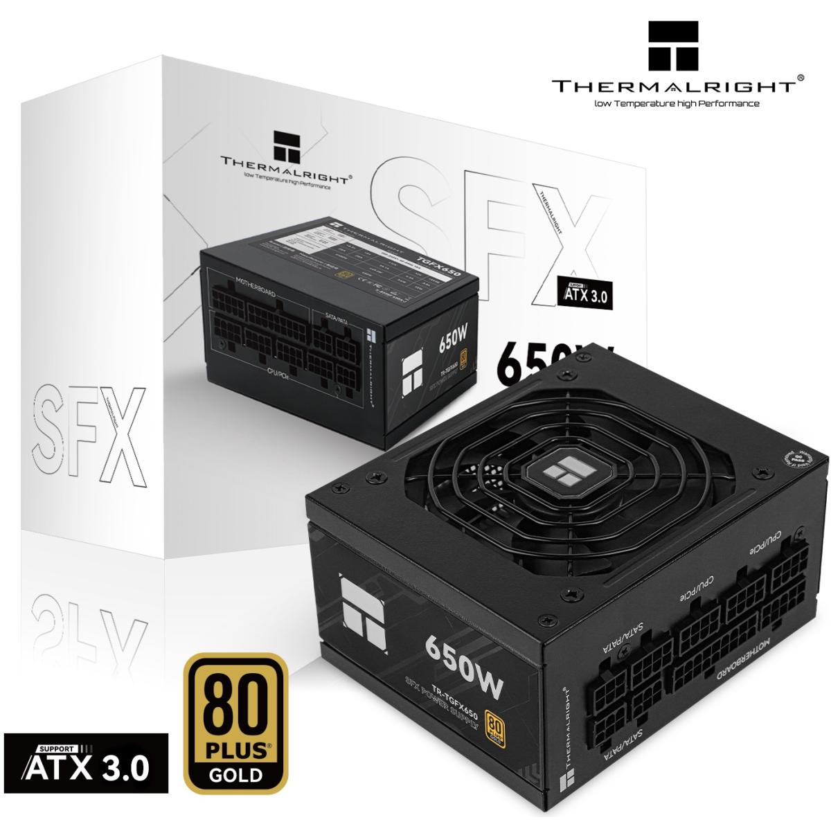 Thermalright (TGFX-650) SFX Gold 650W (ATX 3.0) 80 Plus Gold Full Modular, Smart Fan - Power Supply (12VHPWR PCIE 5.0 Connector Not Included)