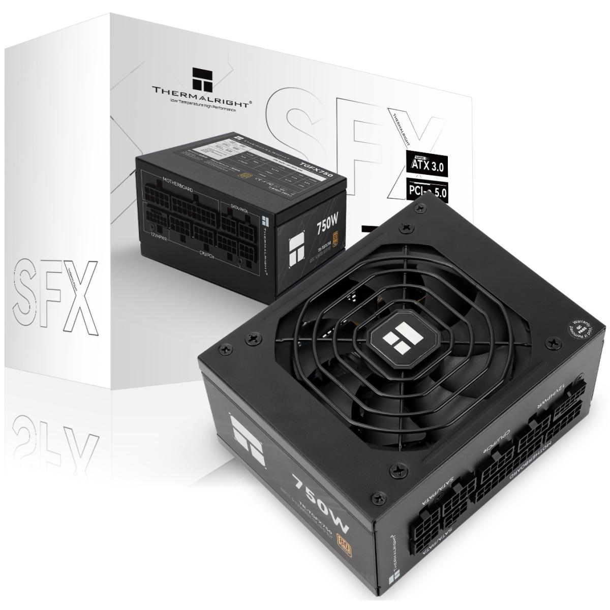 Thermalright (TGFX-750) SFX Gold 750W (ATX 3.0) PCIE 5.0 (12VHPWR) 80 Plus Gold Full Modular, Smart Fan - Power Supply
