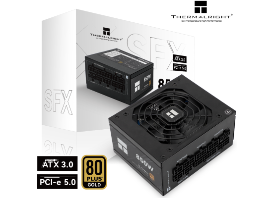 Thermalright (TGFX-850) SFX Gold 850W (ATX 3.0) PCIE 5.0 (12VHPWR) 80 Plus Gold Full Modular, Smart Fan - Power Supply