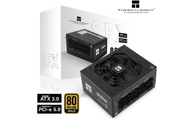 Thermalright (TGFX-850) SFX Gold 850W (ATX 3.0) PCIE 5.0 (12VHPWR) 80 Plus Gold Full Modular, Smart Fan - Power Supply