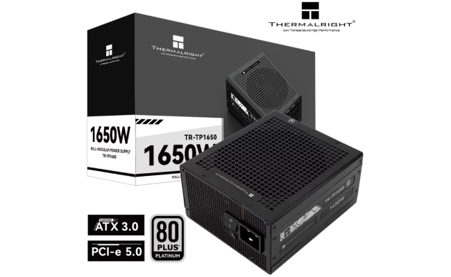 Thermalright (TP1650) Platinum 1650W (ATX 3.0) PCIE 5.0 (12VHPWR) 80 Plus Platinum Full Modular, Smart Fan - Power Supply