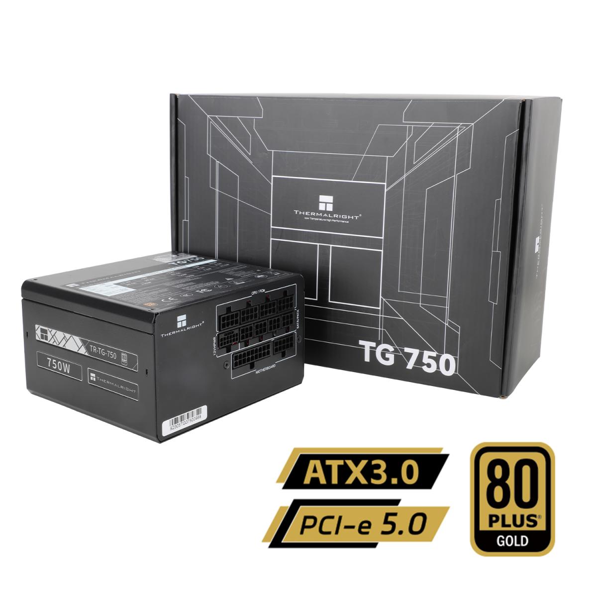 Thermalright (TG-750) Gold 750W (ATX 3.0) PCIE 5.0 (12VHPWR) 80 Plus Gold Full Modular, Smart Fan - Power Supply