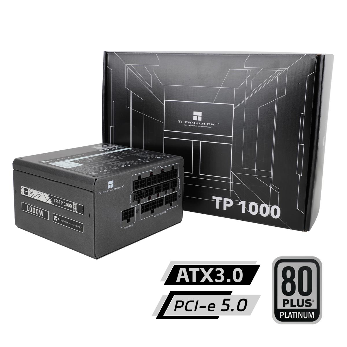 Thermalright (TP-1000) Platinum 1000W (ATX 3.0) PCIE 5.0 (12VHPWR) 80 Plus Platinum Full Modular, Smart Fan - Power Supply