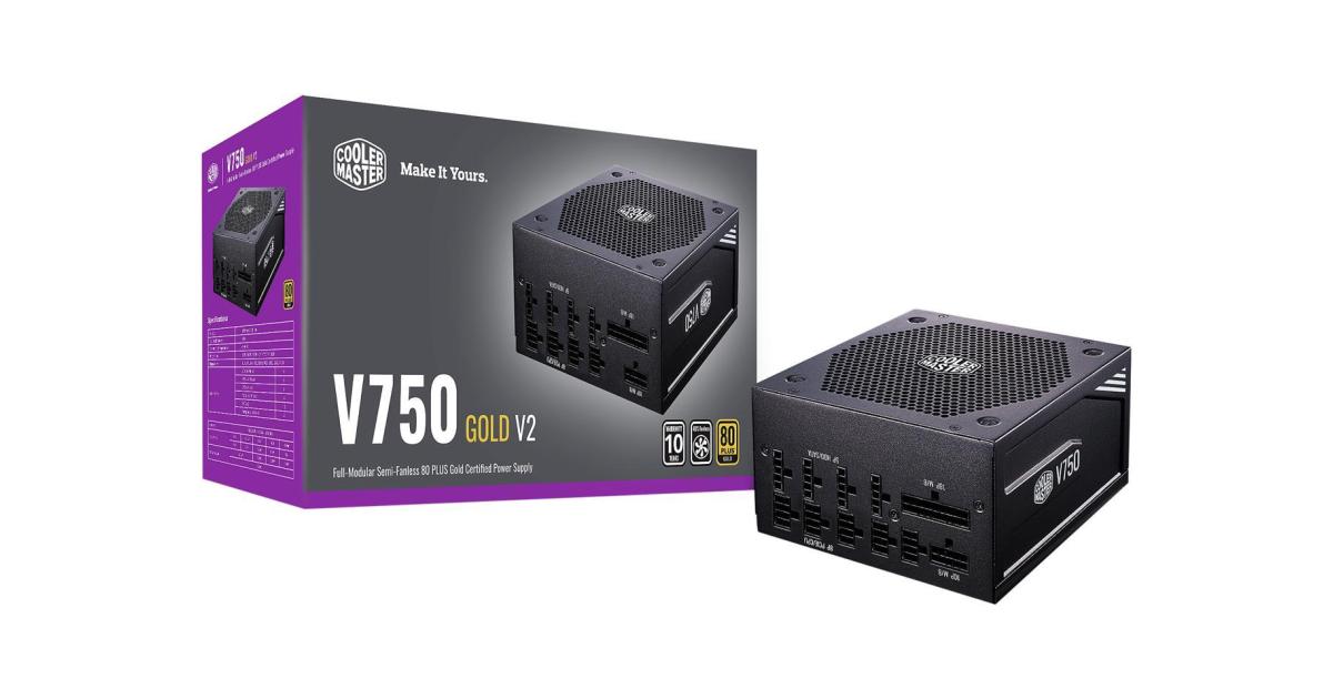Cooler Master V750 Gold V2 Full Modular Power Supply, 750W, 80+ Gold ...