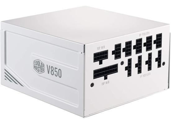 Cooler Master V850 Gold V2 Full Modular Power Supply, 850W, 80+ Gold Efficiency, Semi-fanless Operation, 16AWG PCIe high-Efficiency Cables - White Edition