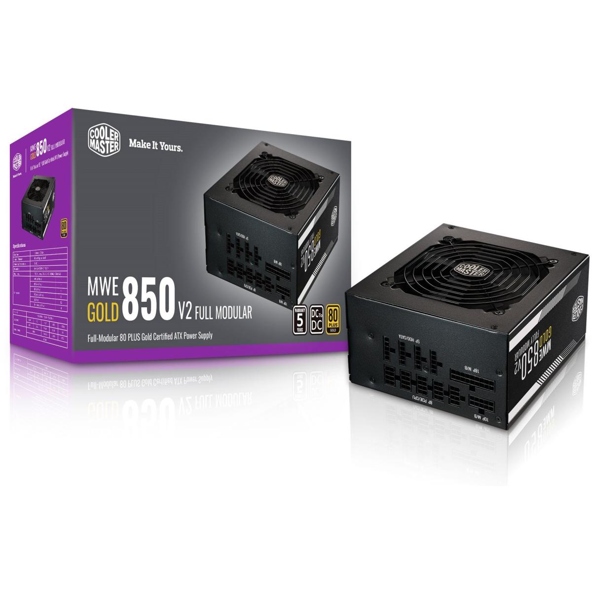 Cooler Master MWE 850 V2 Full Modular 80+ Gold Certified 850W Power Supply