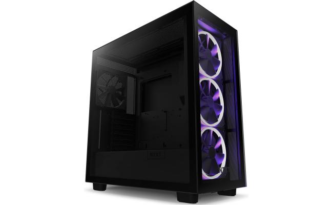 NZXT H7 Elite ATX Tempered Glass Mid Tower Gaming Case w/ 4x140mm Fans (Front 3x140mm RGB) & USB Type-C Port -Matte Black