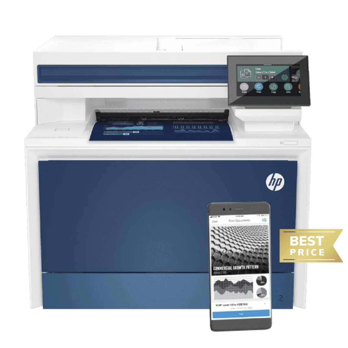 HP Color LaserJet Pro MFP 4303fdw 4-In-One Multifunction Wireless Laser Printer (Print, copy, scan, fax), Duplex, Automatic Document Feeder w/ 4.3” diagonal WLED-backlit Display, USB, Network & Wireless (Wi-Fi 5) Connectivity