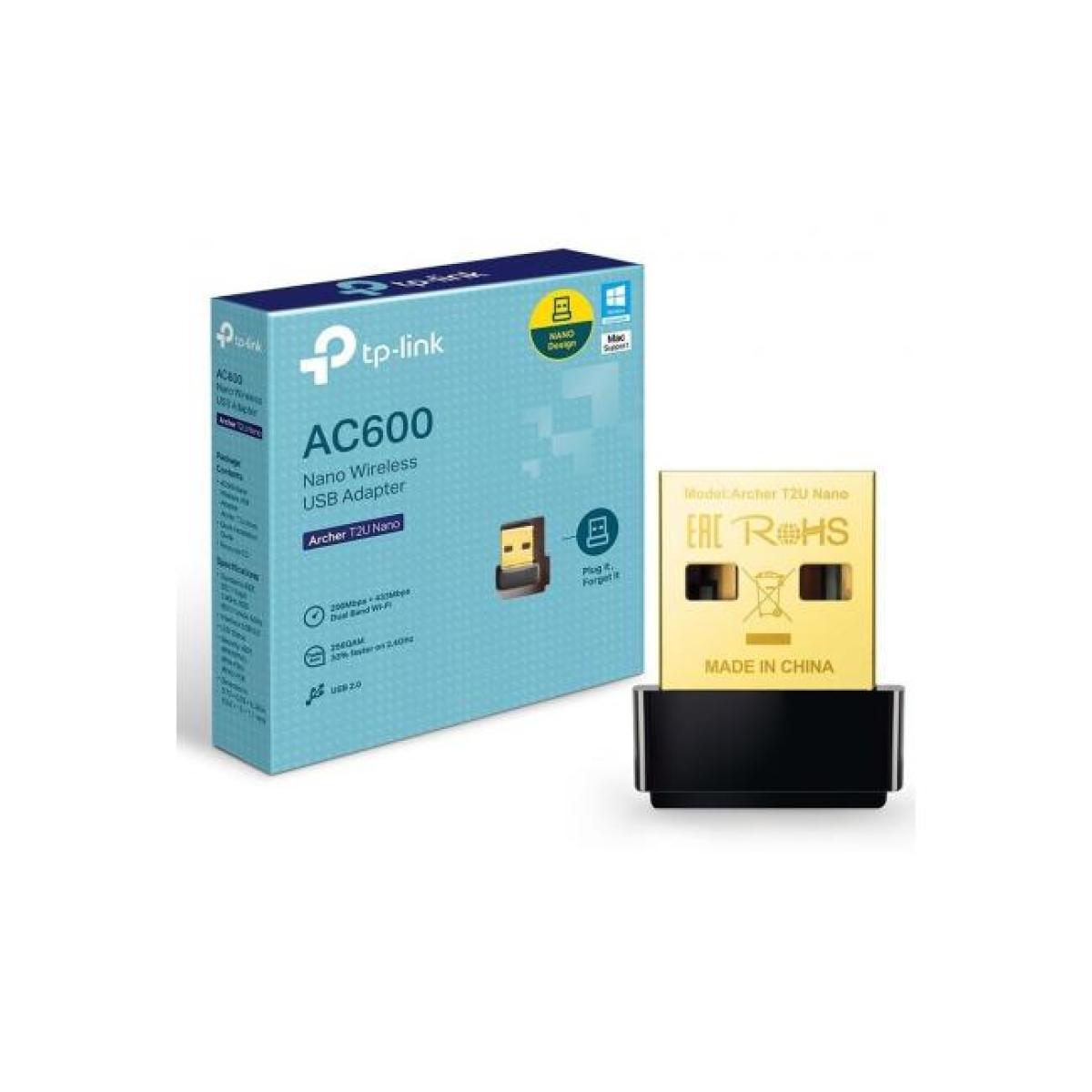 TP-Link AC600 Wireless (Archer T2U Nano) Dual Band 433Mbps 5GHz - 200Mbps 2.4GHz Nano USB 2.0 Adapter
