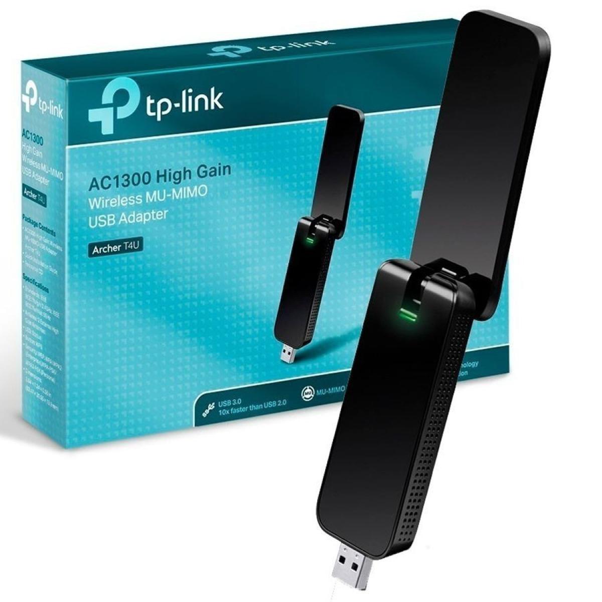 TP-Link AC1300 (Archer T4U) USB Wifi Adapter, Dual Band MU-MIMO Wireless Network Dongle with Foldable High Gain Antenna for PC , Works with Windows and MacOS