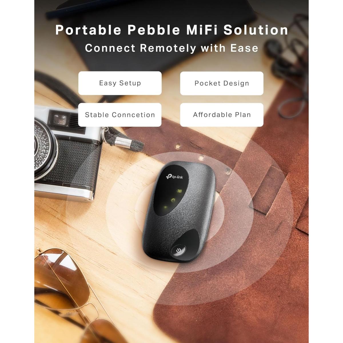 TP-Link M7000 4G+ MiFi Portable WiFi, Lasts Up To 8 Hours In Full Charge, Unlocked LTE-Advanced Cat4 Mobile Hotspot Dongle, SIM Card Slot, Caravan, High Global Compatibility, Easy App Management