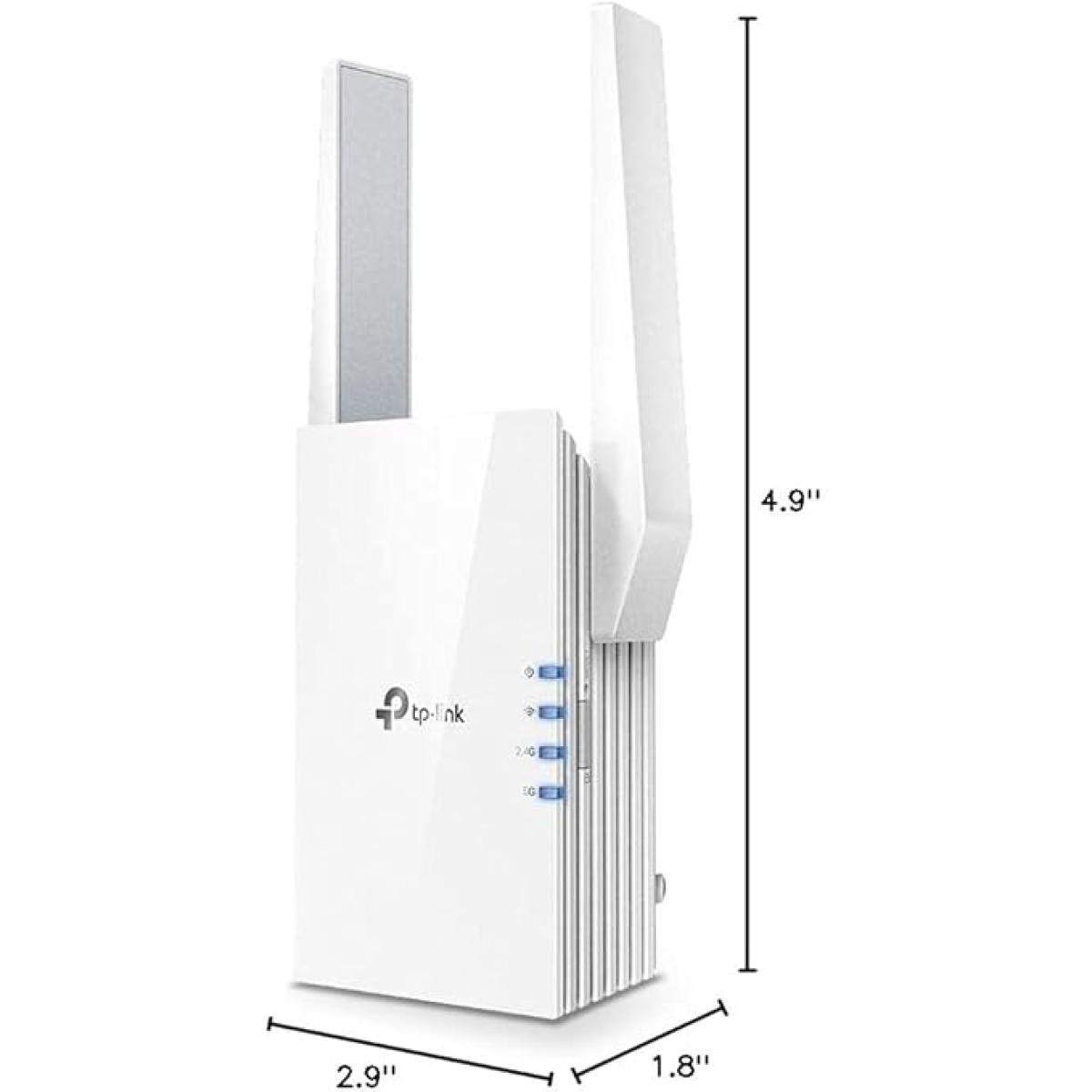 TP-Link AX1500 WiFi Extender Internet Booster, WiFi 6 Range Extender Covers up to 1500 sq.ft and 25 Devices,Dual Band up to 1.5Gbps Speed, AP Mode w/Gigabit Port, APP Setup, OneMesh Compatible(RE505X)