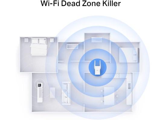 TP-Link - AX3000 Dual-Band Wi-Fi 6 Range Extender-RE705X Dual Band WiFi 6 - Separates 5 GHz (2402 Mbps) and 2.4 GHz (574 Mbps) WiFi bands for faster speeds and greater capacity with the latest technology