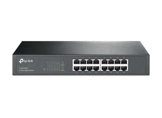 TP-Link TL-SG1016D 16-Port Gigabit 10/100/1000Mbps RJ45 Ports Plug & play design Fanless Desktop/Rackmount Switch