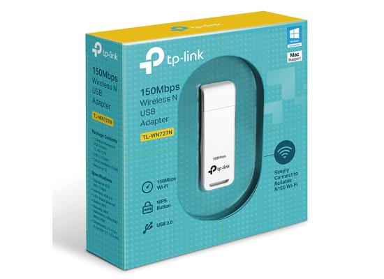 TP-Link (TL-WN727N) Nano USB Wifi Dongle 150Mbps High Gain Wireless Network Adapter w/ WPS Button Supports Win, Linux, MacOS