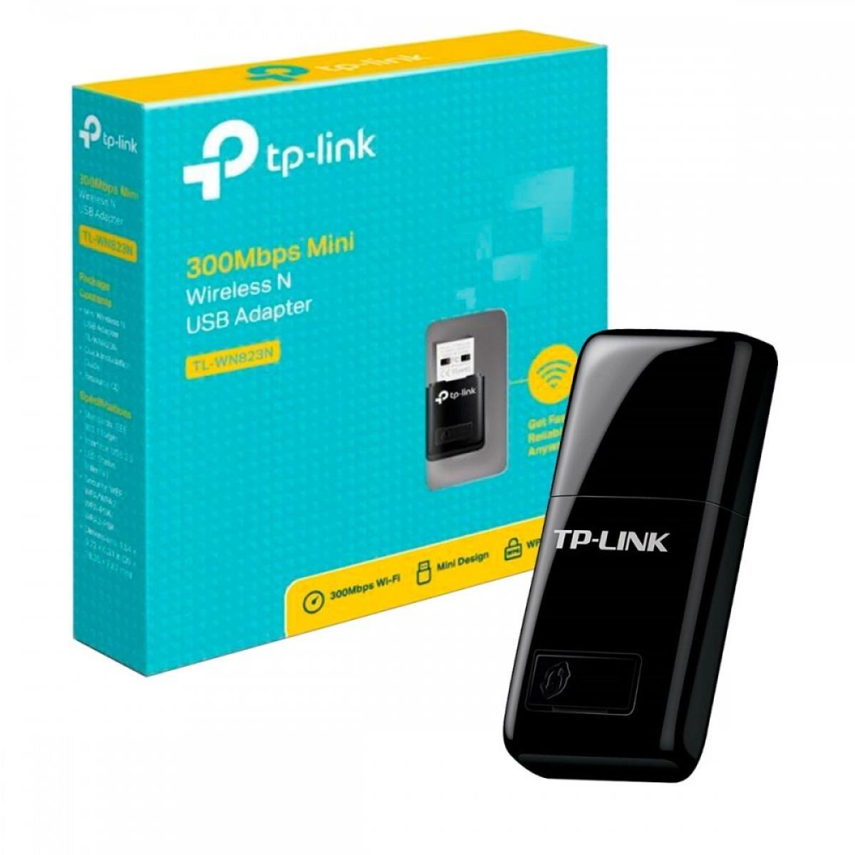 TP-Link (TL-WN823N) Mini USB Wifi Dongle 300Mbps Wireless Network Adapter for PC Desktop and Laptops. Supports Win, Linux, MacOS