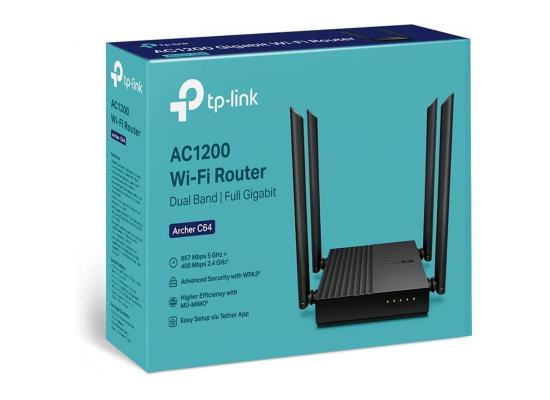 TP-Link Archer C64 AC1200 Dual-Band Gigabit Wi-Fi Router, Wireless Speed up to 1200 Mbps