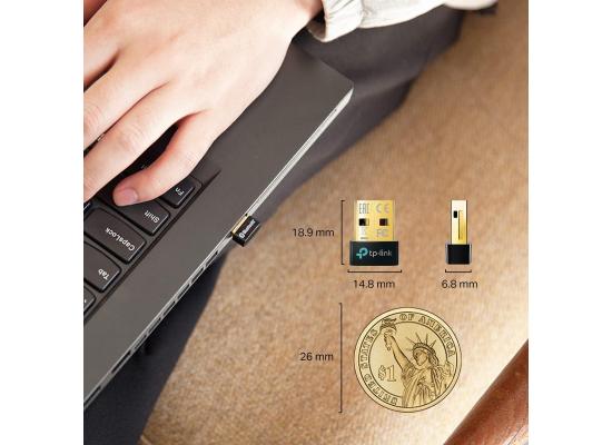 TP-Link USB Bluetooth Adapter for PC, Bluetooth 5.0/5.3 Dongle Receiver, Plug and Play, Nano Design, EDR & BLE, Supports Windows 11/10/8.1/7 for Desktop, Laptop, PS5/PS4/Xbox Controller (UB500)