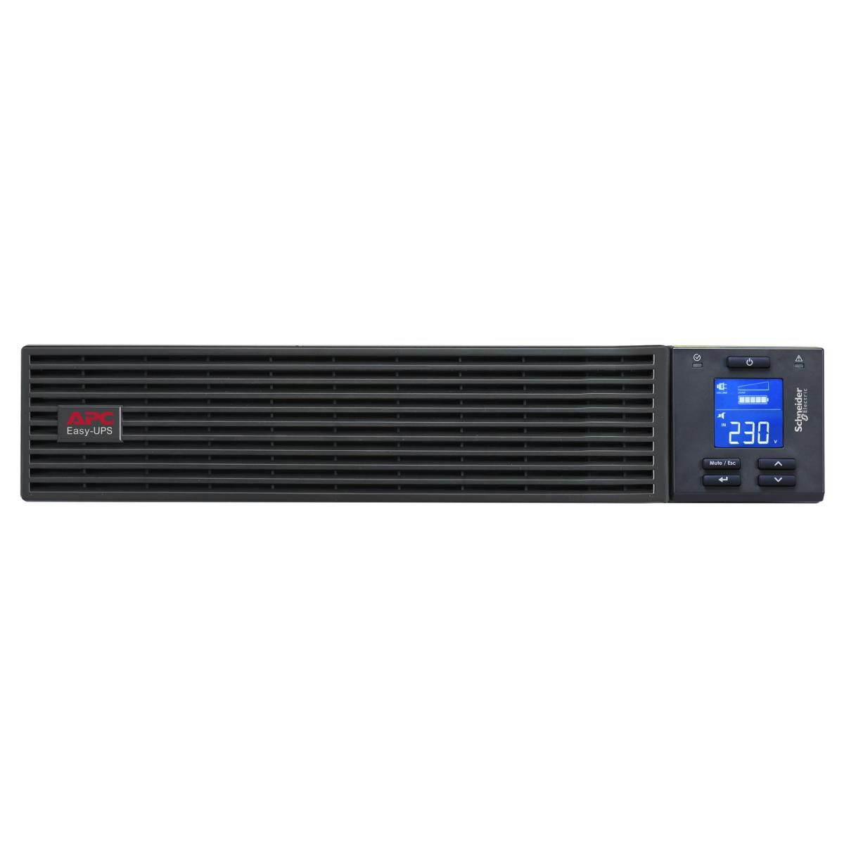 APC Easy UPS On-Line, 3kVA/2400W, Rackmount 2U, 230V, 6x IEC C13 + 1x IEC C19 outlets, Intelligent Card Slot, LCD, W/ rail kit