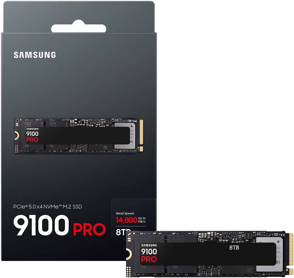Samsung 9100 PRO 8TB PCIe 5.0 NVMe M.2 SSD-Sequential Read/Write (14800/13400 MB/s)